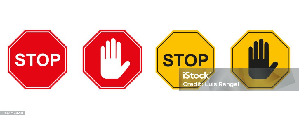 Sw Sign Stop Read Sing Stop And Warning Symbol Vector Isolated On White Background Stock ...
