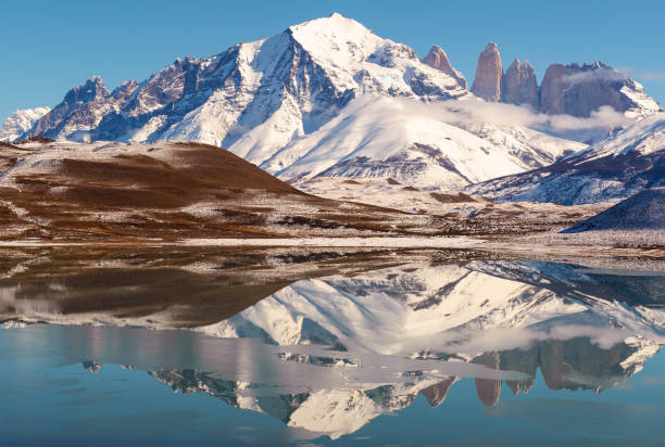 istock Torres del Paine Winter Reflection, Chile 1329435572