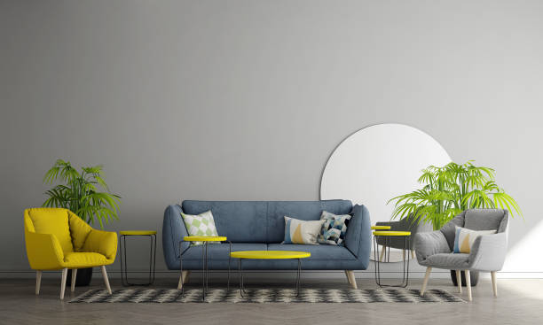 istock Minimal  living room interior and sofa decoration and wall texture background 1329435652