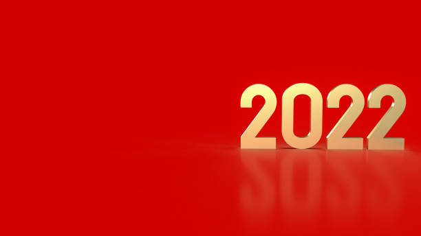 istock gold 2022 on red background for new year  concept 3d rendering 1329436349