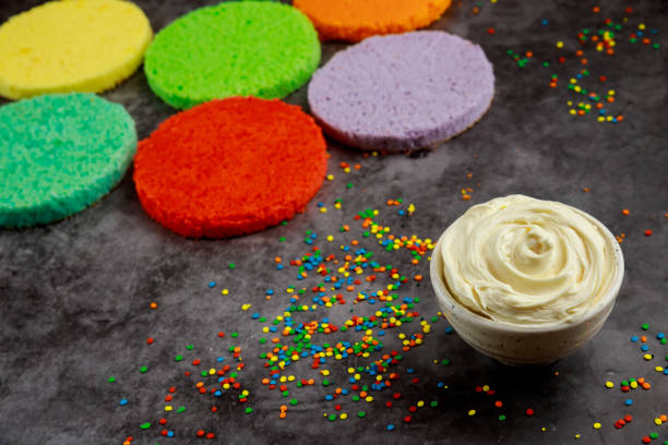 istock Making homemade festive sponge cake with cream. 1329437124