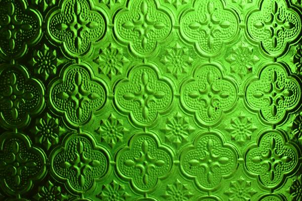 Green glass texture background of window