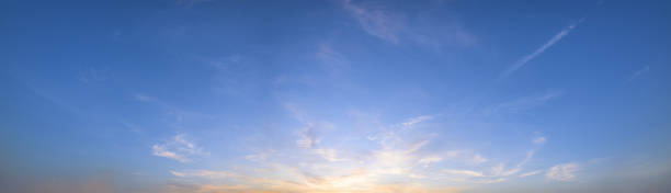 Panorama sky and clouds Sun light In the evening
