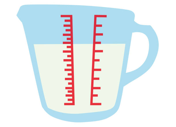 One Measuring Cup About Half Full Of Liquid Stock Illustration