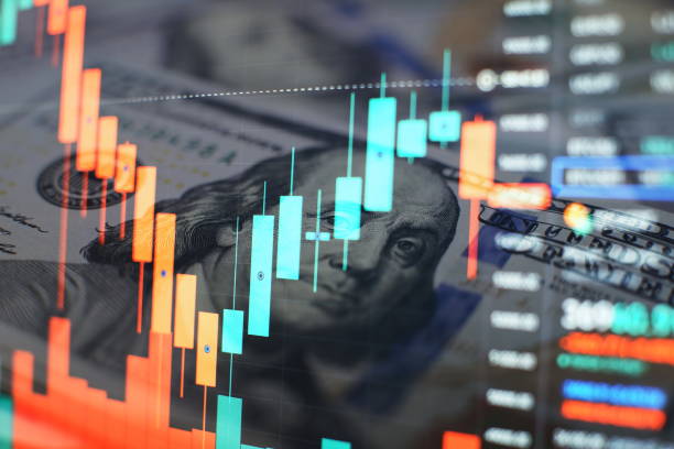 istock Financial data on a monitor. Business statistics and analytics, glowing sheet beznes statistics of exchange trading in the dark. 1329446457