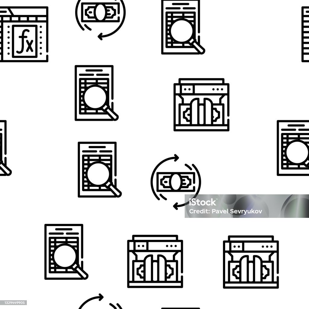 Acounting Pattern Background Accounting And Finance Vector Seamless Pattern Stock Illustration ...