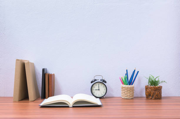 istock Books documents stationery at the desk 1329450922