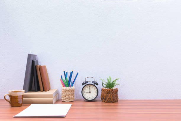 istock Books documents stationery at the desk 1329450934