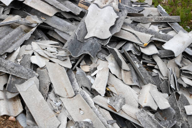 istock Gray slate, broken into pieces of different shapes and sizes, close-up. Construction waste 1329451146