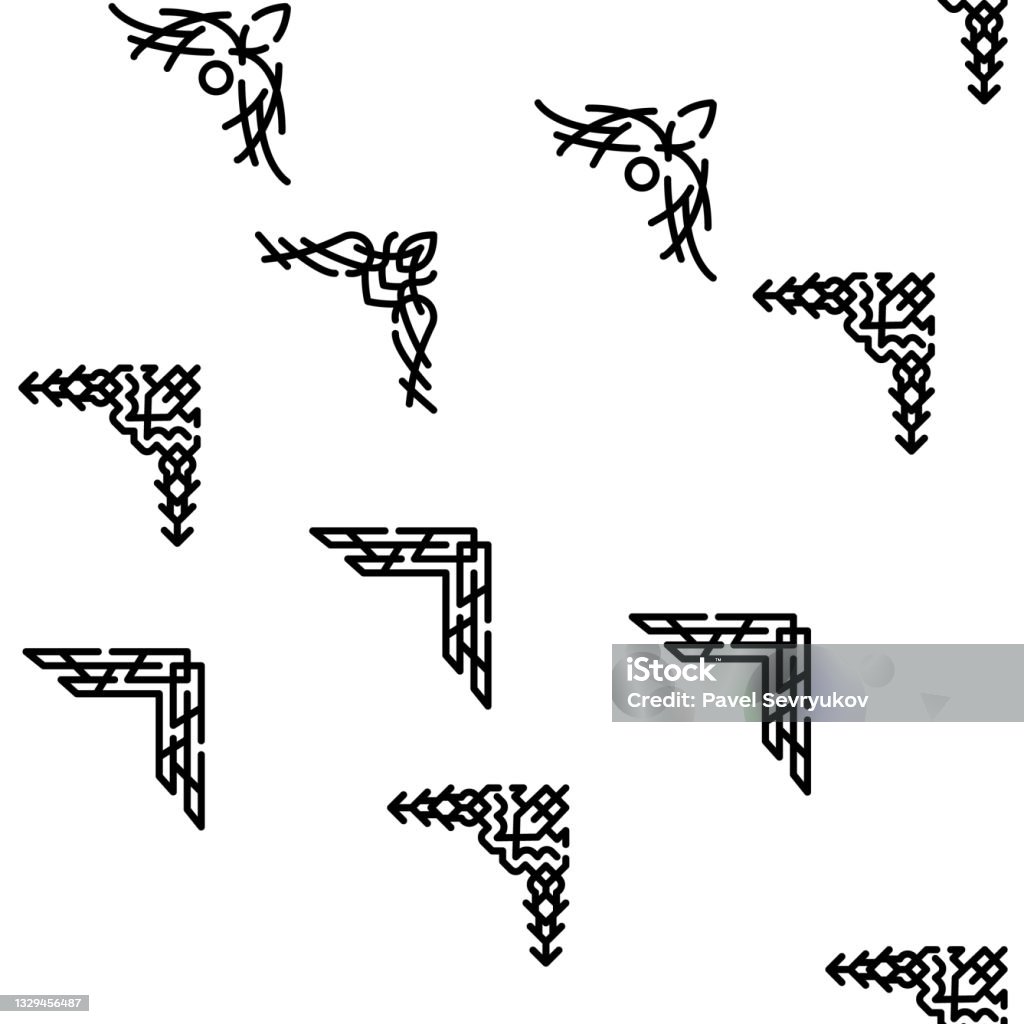 Corner Decoration Vector Seamless Pattern Stock Illustration - Download ...