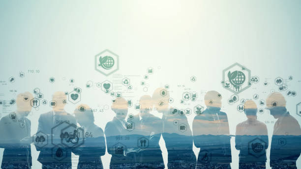 istock Environmental technology concept. Sustainable development goals. SDGs. Group of people. Human Resources. 1329459031