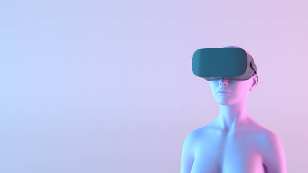 istock Woman wearing Virtual Reality Glasses 1329459766