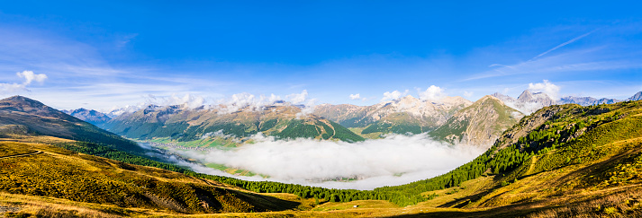 The valley of Livigno as seen from above (5 shots stitched)