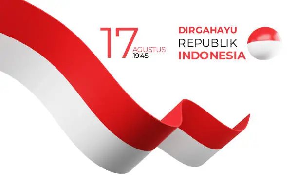 Photo of 17 August. Indonesia Independence Day greeting card. Vector illustration