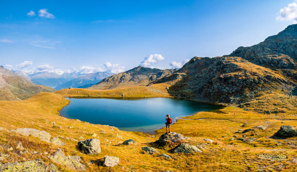 Lago Nero (Black Lake) nestled in the mountains surrounding Livigno (3 shots stitched)