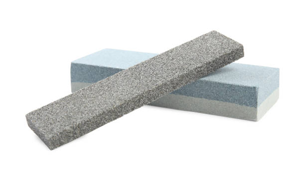 istock Sharpening stones for knife on white background 1329467081