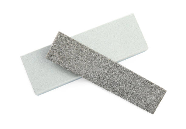 istock Sharpening stones for knife on white background, top view 1329467103