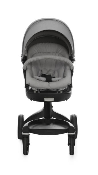 istock Baby carriage. Modern pram isolated on white 1329468379