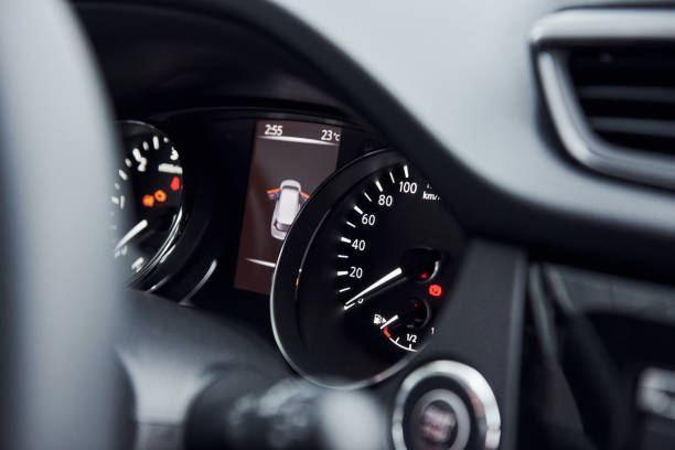 istock Modern new luxury automobile interior. Design and technology 1329470789