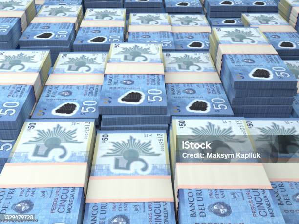 Uruguayan Banknotes Uruguayanpeso Bills 50 Uyu Pesos Business Finance Background Stock Photo - Download Image Now