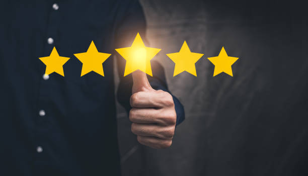 istock Five-Star Symbol Customer Satisfaction Rating Illustration 1329483896