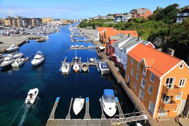 Marina in Haugesund, Norway Haugesund city, Norway. Summer view of boats in Haugaland district of Norway. haugaland photos stock pictures, royalty-free photos & images
