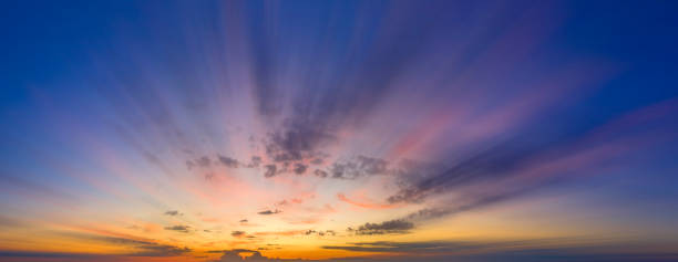 istock Blurred in motion morning or evening sky. 1329485533