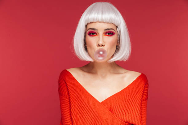 istock Beautiful young woman wearing bright makeup 1329494852