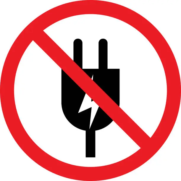 Vector illustration of No electricity sign vector.