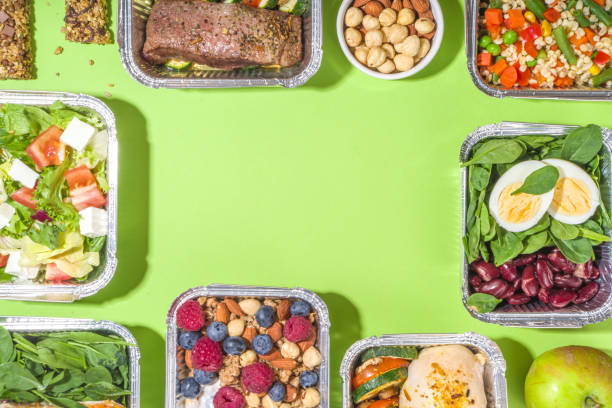 istock Healthy food delivery lunch boxes 1329497351