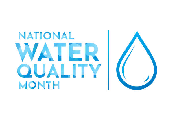 ilustrações, clipart, desenhos animados e ícones de mês nacional de qualidade da água, agosto. vetor - dia mundial da agua