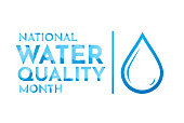 istock National Water Quality Month, August. Vector 1329498020