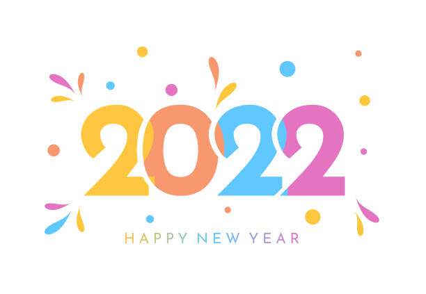 neujahrskarte 2021. vektor - number vibrant color transparent blue stock-grafiken, -clipart, -cartoons und -symbole
