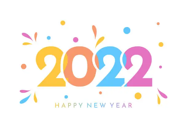 Vector illustration of 2022 New Year card. Vector