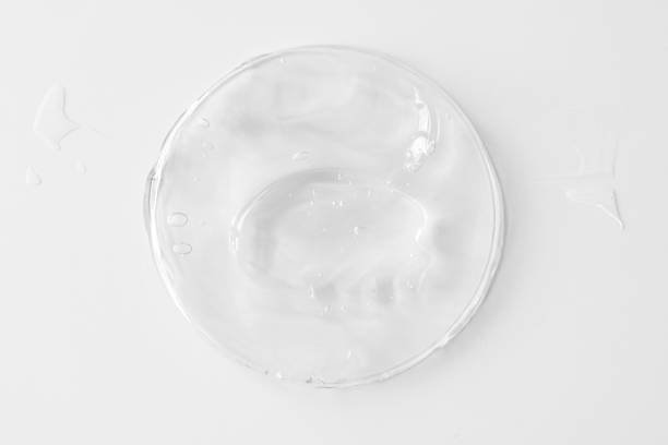 istock Plastic can with transparent gel or cream for body, as texture or background. Top view. 1329503529