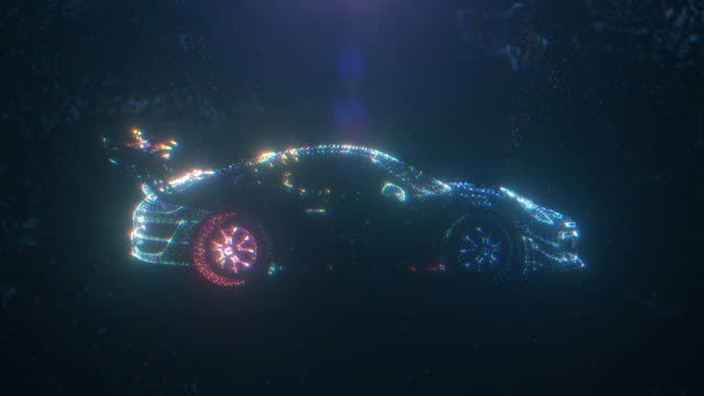 Futuristic sport car hologram