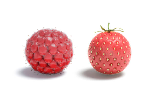 Explosion raspberry juicy liquid with raspberry fruit on pink background. 3D Render.