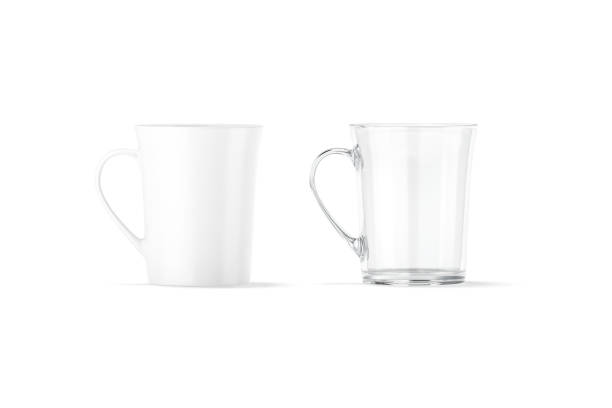 istock Blank ceramic and glass bell-shaped 11oz mug mockup, front view 1329507849