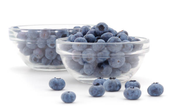 istock Glass bowl of blueberries. 1329509411