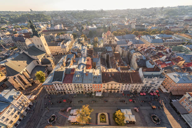 istock Lviv Cityscape and Sunset Light. Lviv Old Town. Ukraine 1329510510
