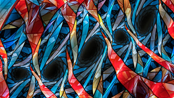 istock Colorful stained glass with holes abstract background 1329511626