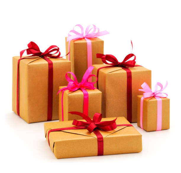 istock Gift boxes, gifts on a white background isolated. 1329512013