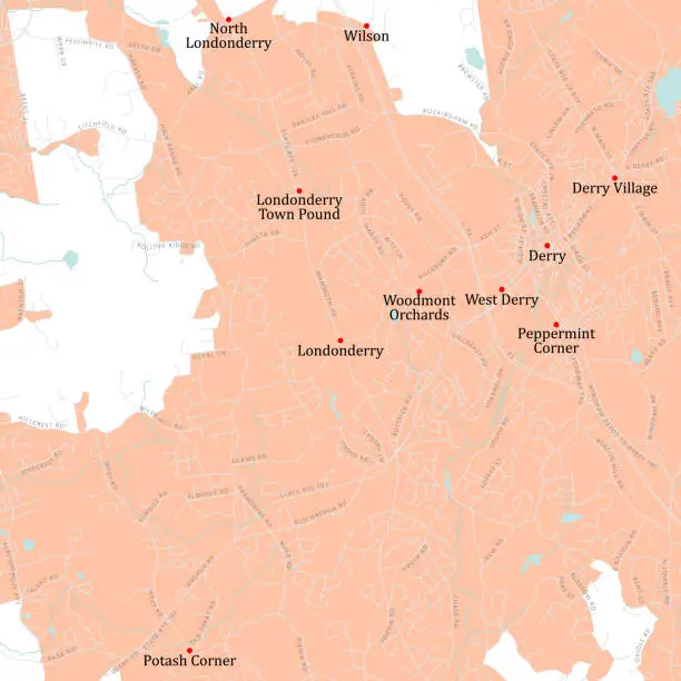 Vector illustration of NH Rockingham Londonderry Vector Road Map