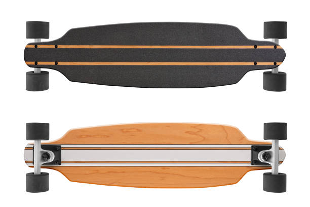 istock Black and wooden skate longboard isolated on a white background with clipping path 1329513309