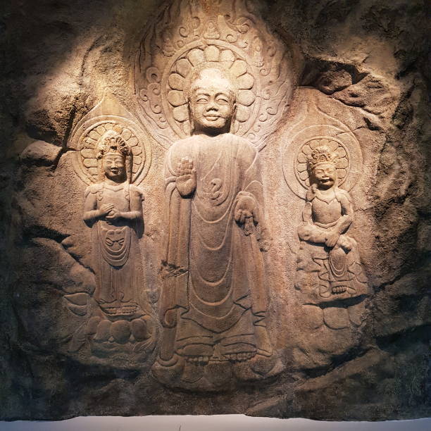 stone carving of buddha in Korea