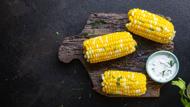 istock corncob grilled corn fast food meal snack copy space background rustic top view 1329516281