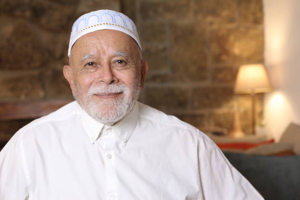 istock Mature islamic man wearing traditional embroidery hat 1329516289
