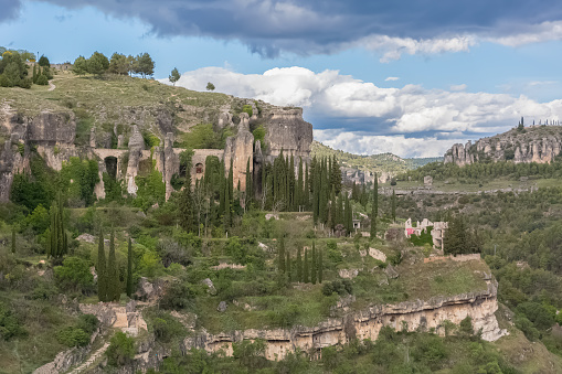 Amazing view at the Enchanted City in Cuenca, a natural geological spanish landscape site in Cuenca city, Spain...