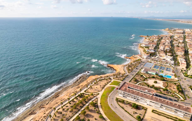 istock Aerial view sandy beach and Mediterranean Sea. Spain 1329524631
