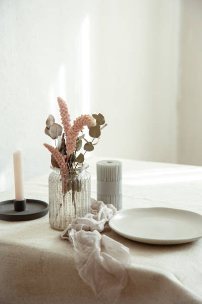 istock Minimalistic composition with Scandinavian home decor details copy space. 1329526126